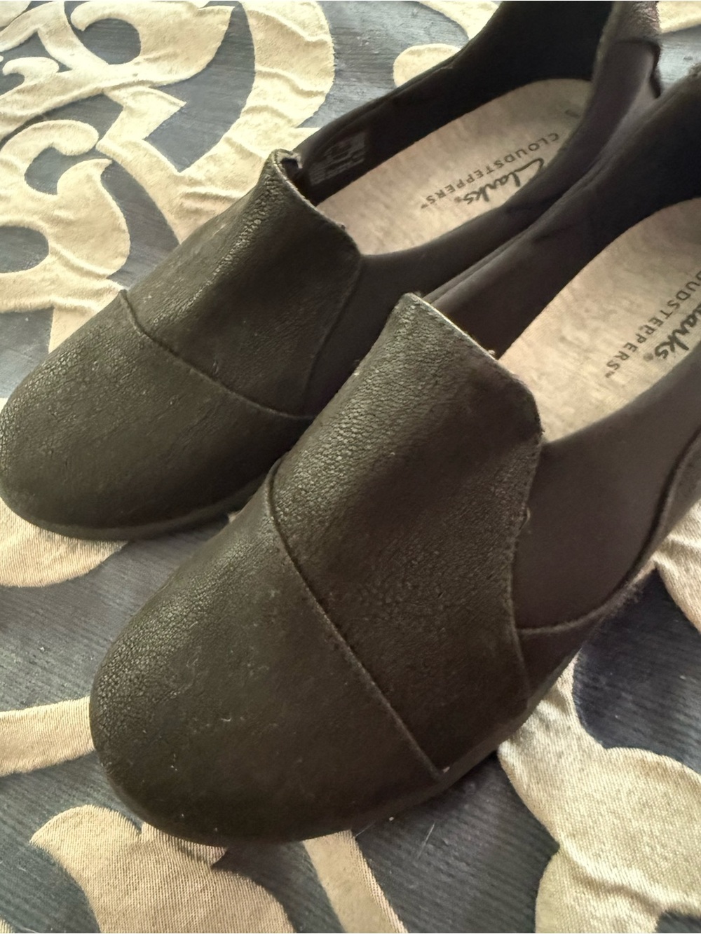 Clarks Black Slip-On Loafers for Women